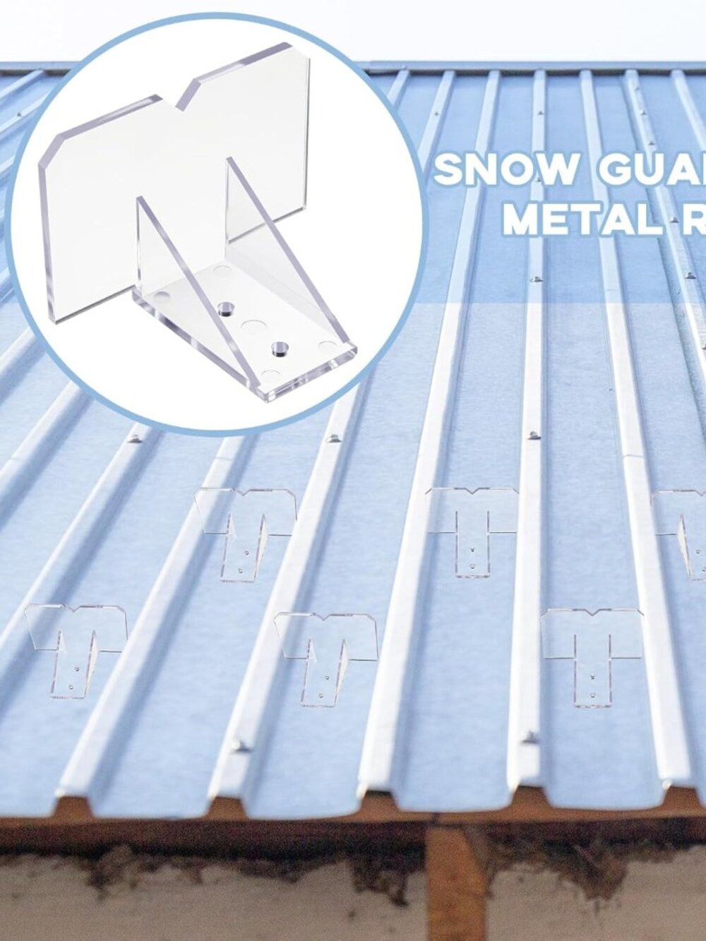 Taiyin 25 Pcs Large Snow Guards for Metal Roofs 4 x 2.5 x 2.5 Inch Plastic Metal
